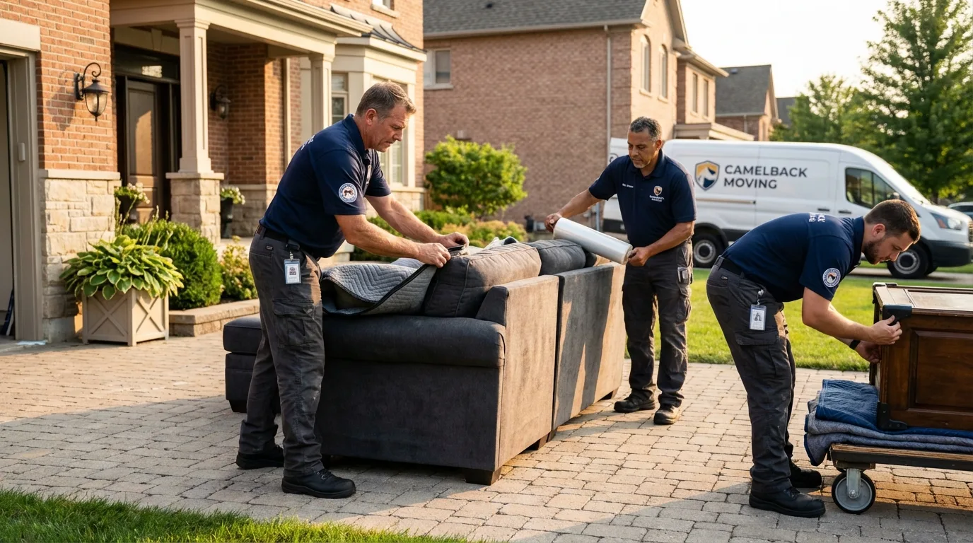 Large estate moving crew wrapping furniture in Somerdale, NJ
