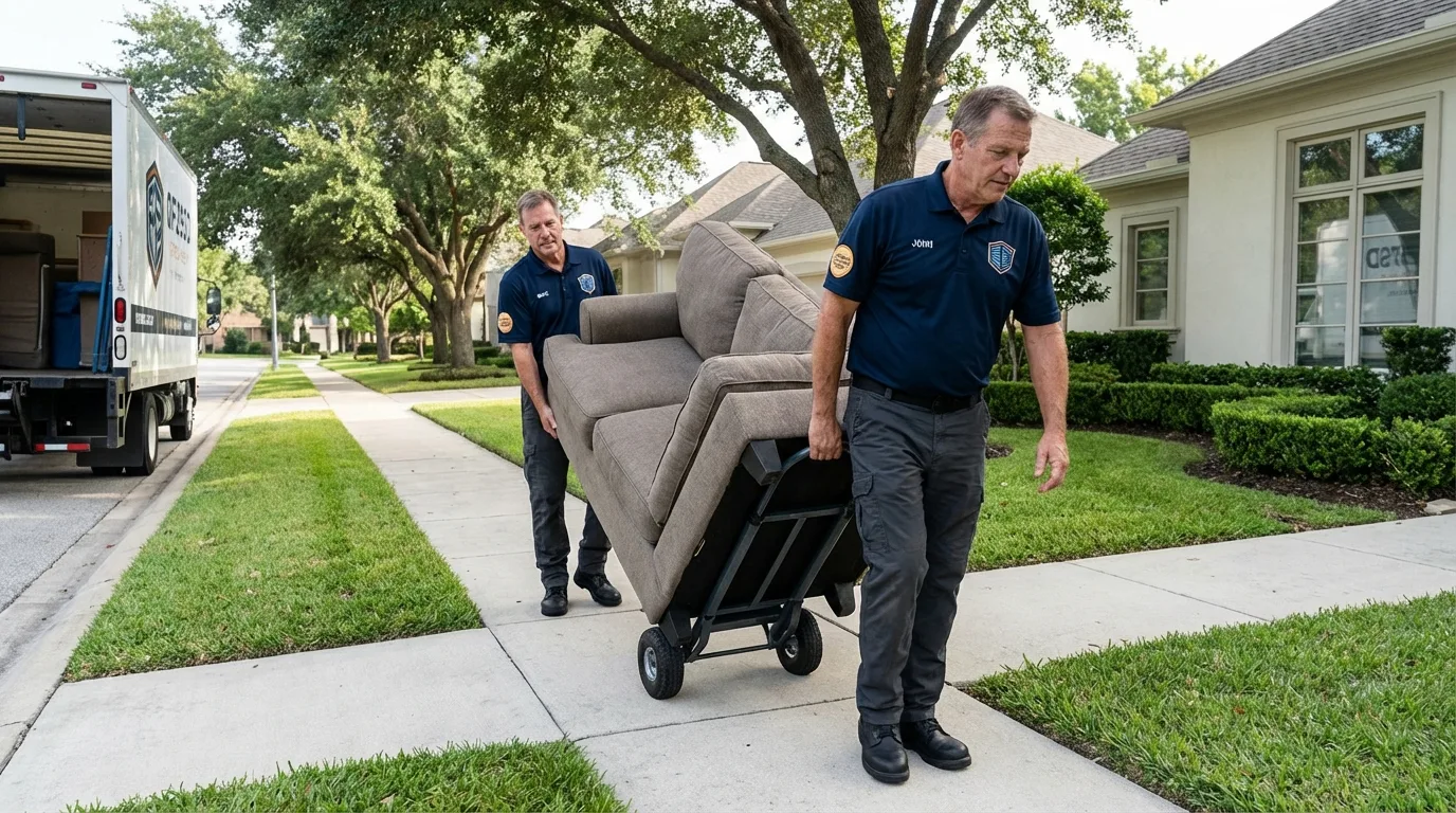Local residential moving crew loading furniture in Somerdale, NJ